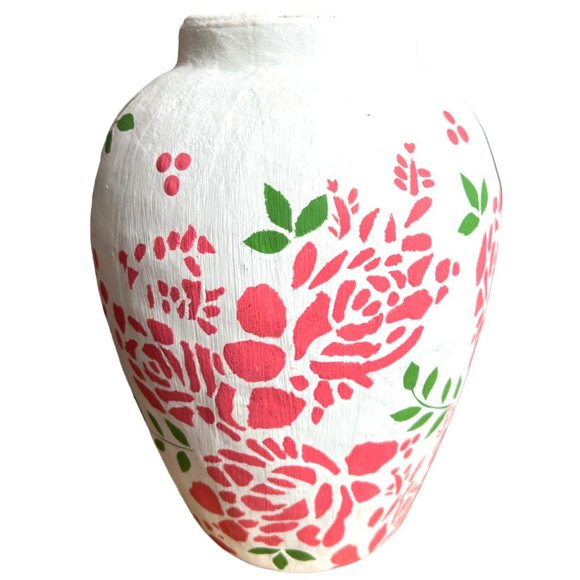 Rare! Vtg Isabelle de Borchgrave Paper-Mache Vase Marshall Fields Glass Insert - Picture 2 of 7